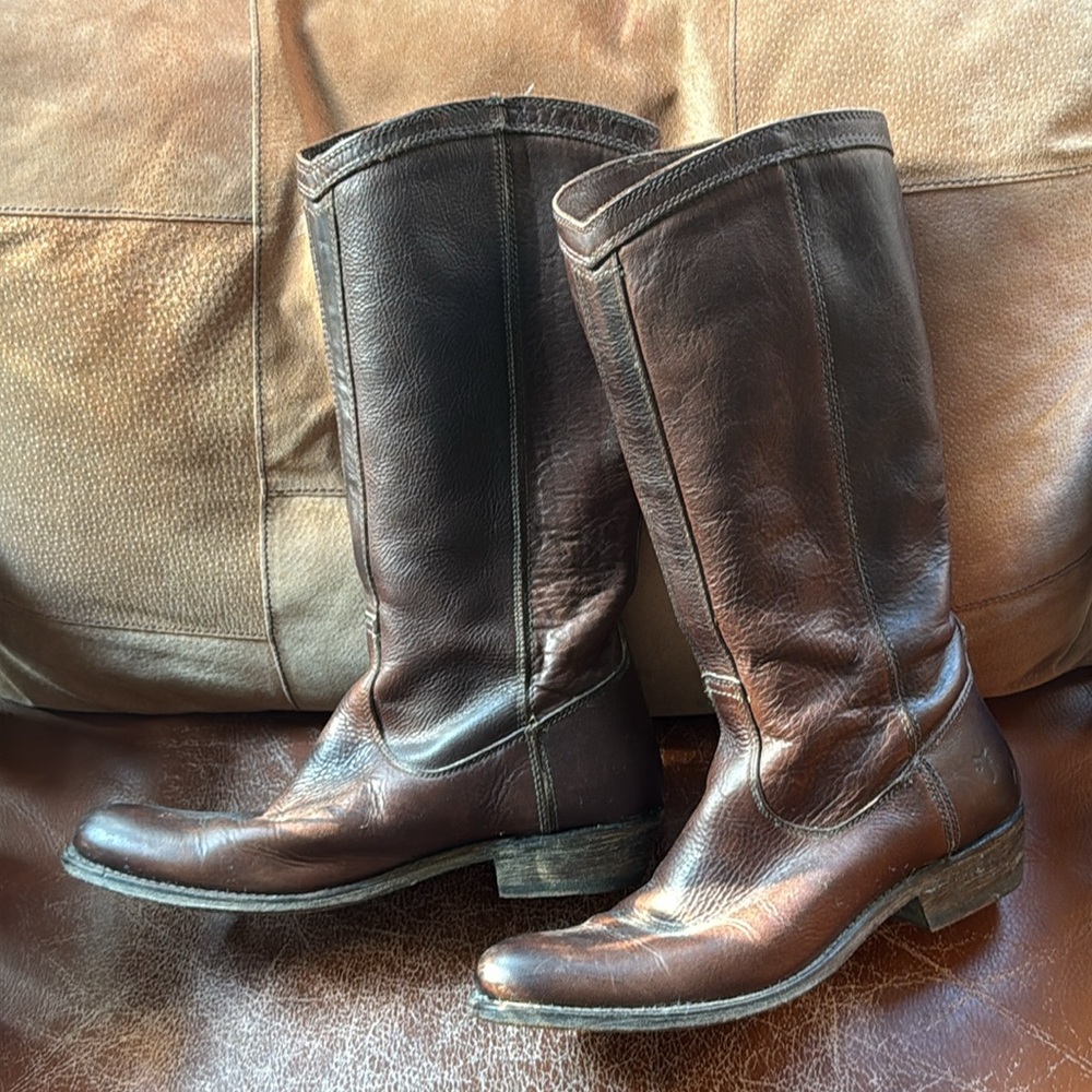 Frye Brown Leather Boots Size 8